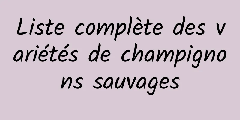 Liste complète des variétés de champignons sauvages