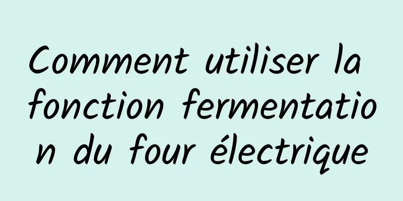 Comment utiliser la fonction fermentation du four électrique