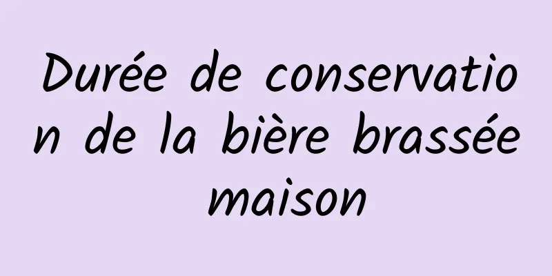 Durée de conservation de la bière brassée maison