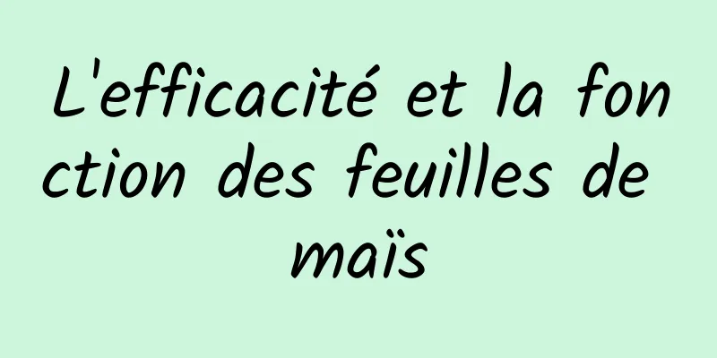 L'efficacité et la fonction des feuilles de maïs