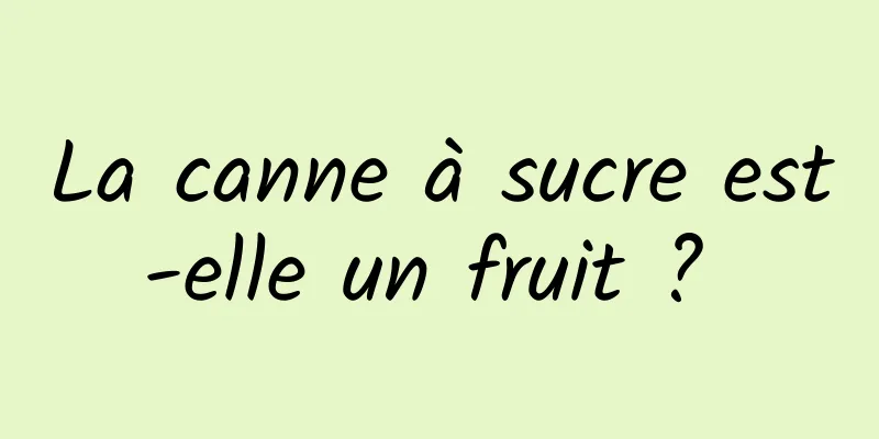 La canne à sucre est-elle un fruit ? 