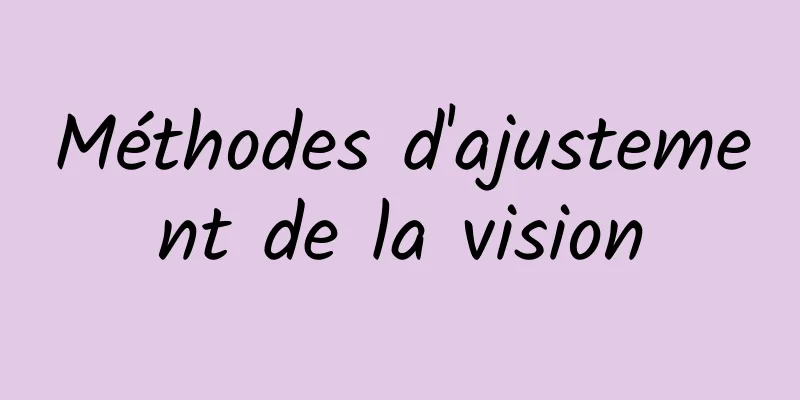 Méthodes d'ajustement de la vision