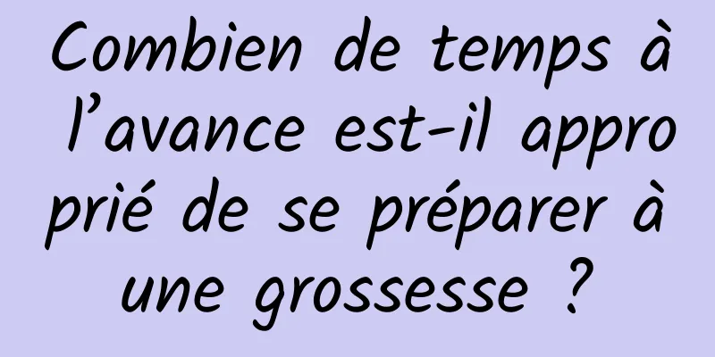 Combien de temps à l’avance est-il approprié de se préparer à une grossesse ? 