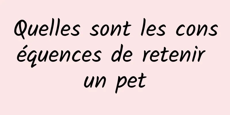 Quelles sont les conséquences de retenir un pet