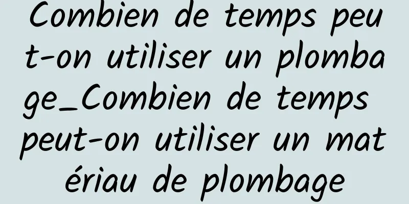 Combien de temps peut-on utiliser un plombage_Combien de temps peut-on utiliser un matériau de plombage