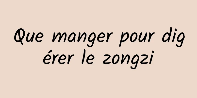 Que manger pour digérer le zongzi