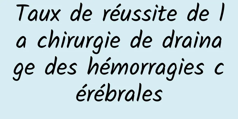 Taux de réussite de la chirurgie de drainage des hémorragies cérébrales