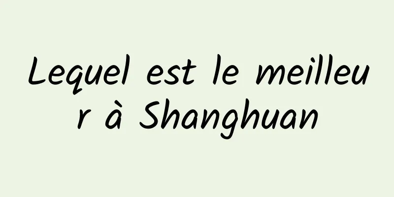 Lequel est le meilleur à Shanghuan