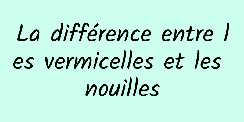 La différence entre les vermicelles et les nouilles