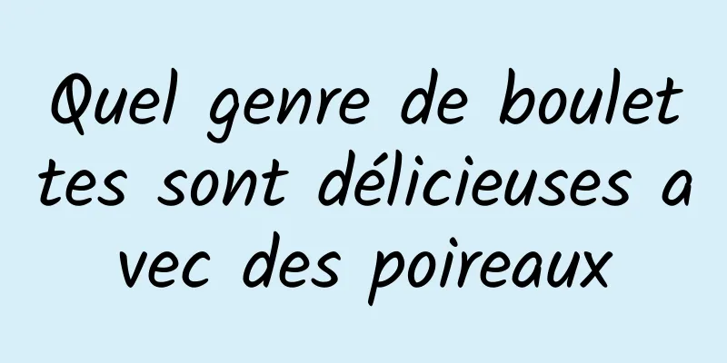 Quel genre de boulettes sont délicieuses avec des poireaux