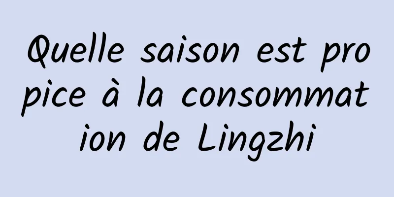 Quelle saison est propice à la consommation de Lingzhi