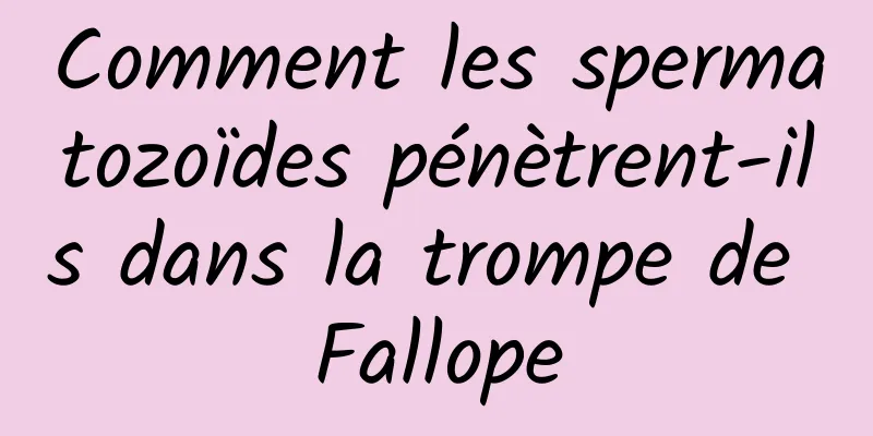 Comment les spermatozoïdes pénètrent-ils dans la trompe de Fallope