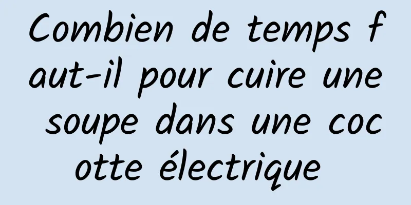 Combien de temps faut-il pour cuire une soupe dans une cocotte électrique 