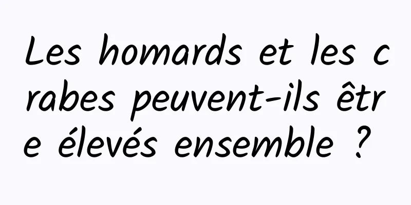 Les homards et les crabes peuvent-ils être élevés ensemble ? 