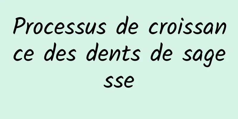 Processus de croissance des dents de sagesse