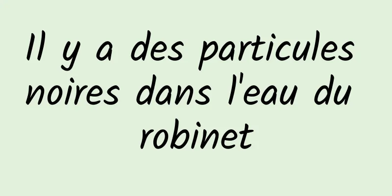 Il y a des particules noires dans l'eau du robinet