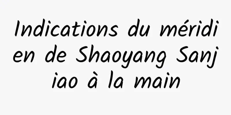 Indications du méridien de Shaoyang Sanjiao à la main