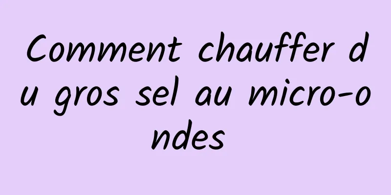 Comment chauffer du gros sel au micro-ondes 