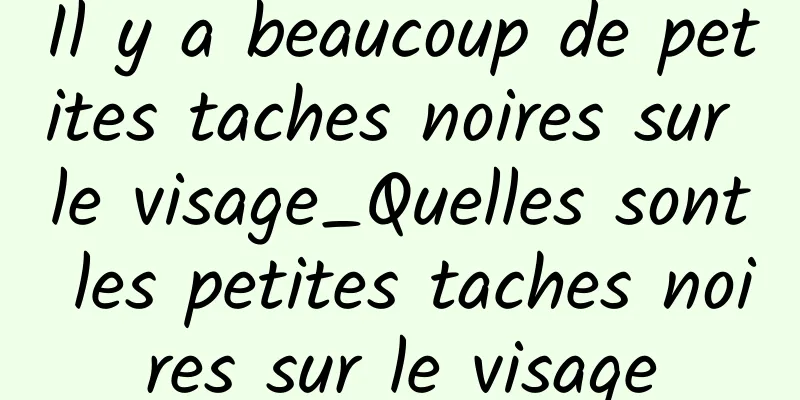 Il y a beaucoup de petites taches noires sur le visage_Quelles sont les petites taches noires sur le visage