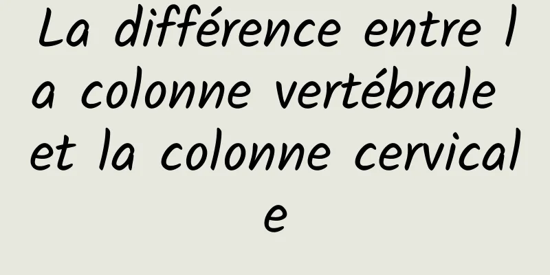 La différence entre la colonne vertébrale et la colonne cervicale