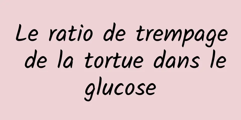 Le ratio de trempage de la tortue dans le glucose 