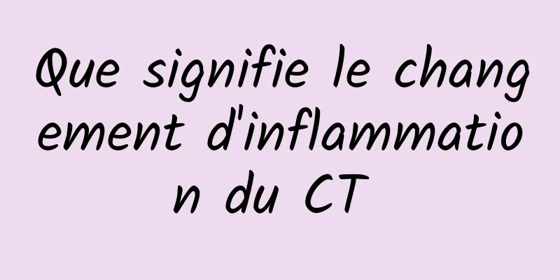 Que signifie le changement d'inflammation du CT 