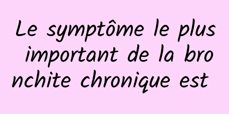 Le symptôme le plus important de la bronchite chronique est 