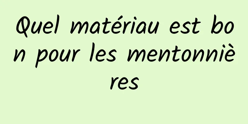 Quel matériau est bon pour les mentonnières