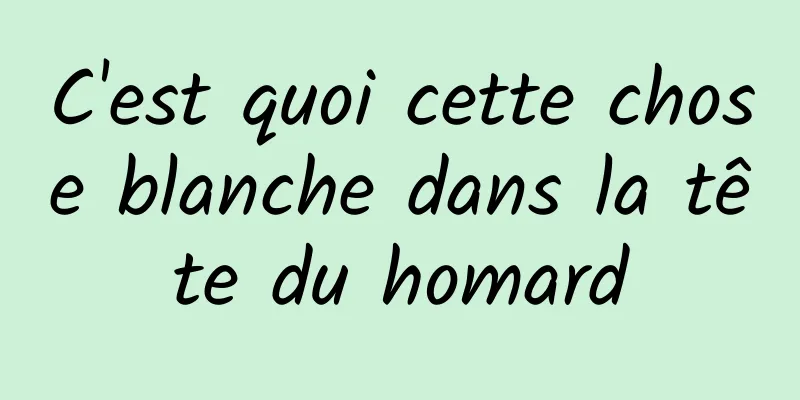 C'est quoi cette chose blanche dans la tête du homard