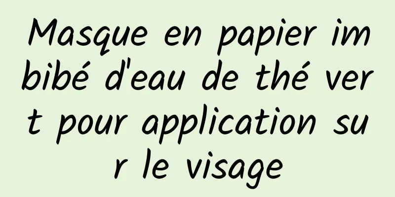 Masque en papier imbibé d'eau de thé vert pour application sur le visage