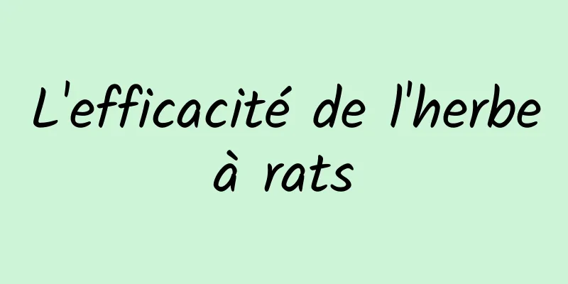 L'efficacité de l'herbe à rats 