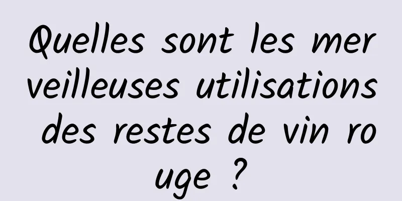 Quelles sont les merveilleuses utilisations des restes de vin rouge ?