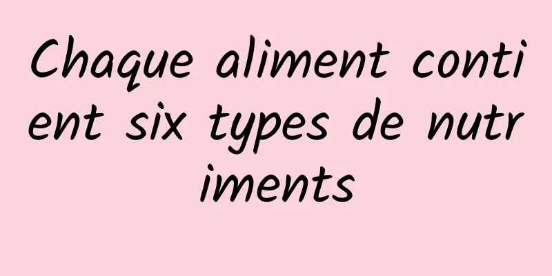 Chaque aliment contient six types de nutriments