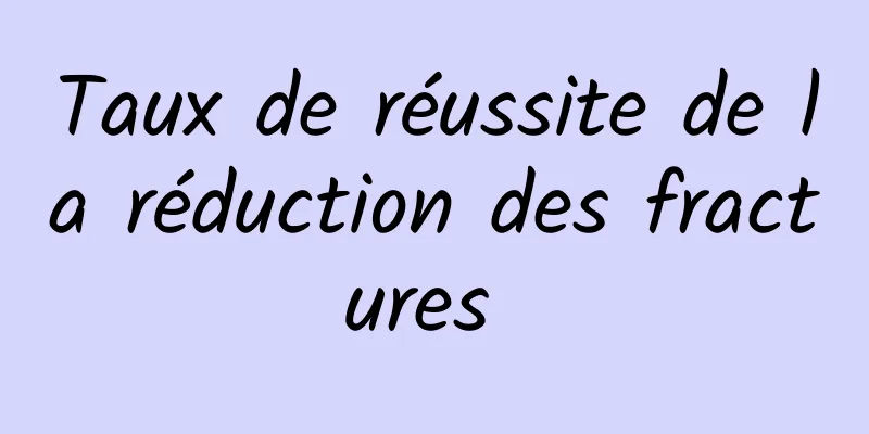 Taux de réussite de la réduction des fractures 