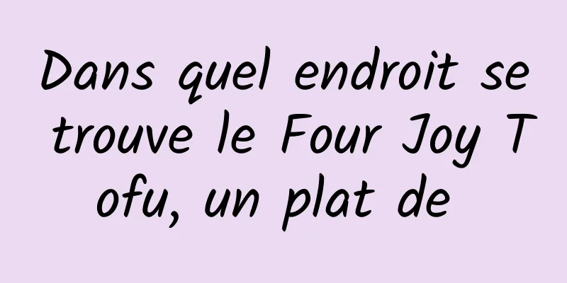 ​Dans quel endroit se trouve le Four Joy Tofu, un plat de 