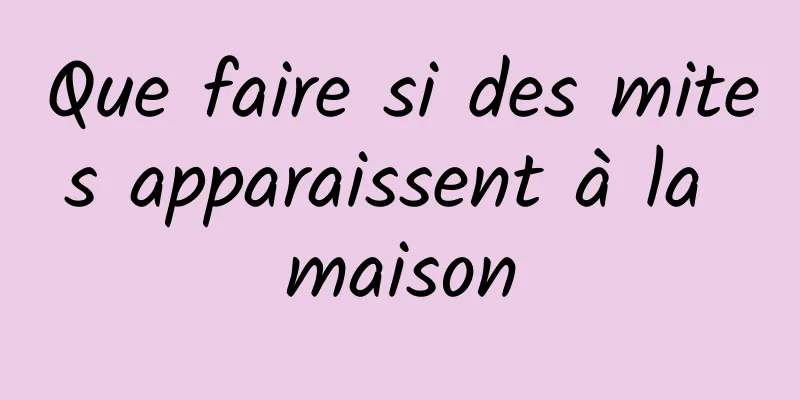 Que faire si des mites apparaissent à la maison