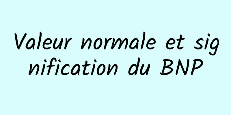 Valeur normale et signification du BNP