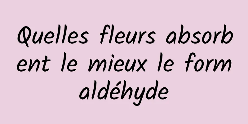 Quelles fleurs absorbent le mieux le formaldéhyde