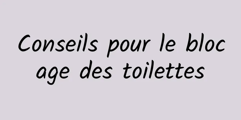 Conseils pour le blocage des toilettes