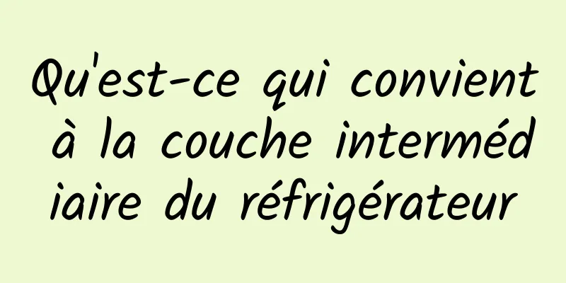 Qu'est-ce qui convient à la couche intermédiaire du réfrigérateur