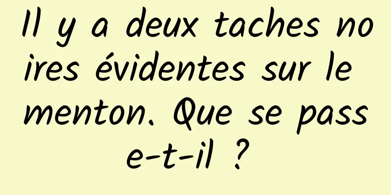 Il y a deux taches noires évidentes sur le menton. Que se passe-t-il ? 