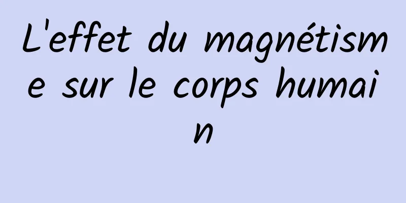 L'effet du magnétisme sur le corps humain