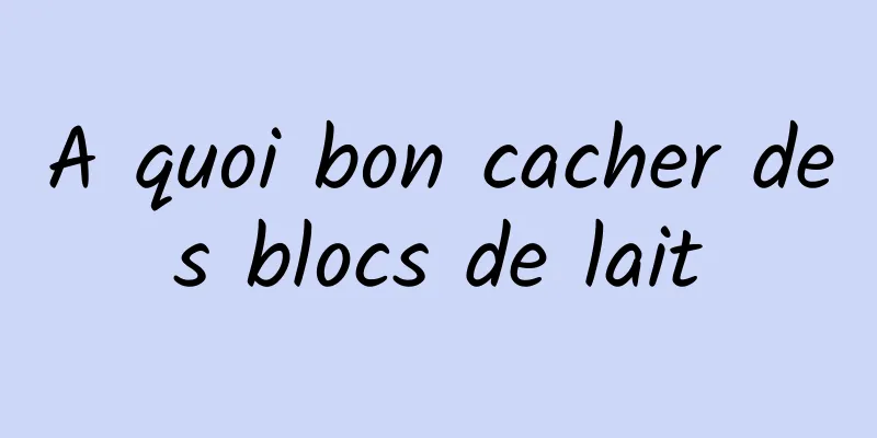 A quoi bon cacher des blocs de lait