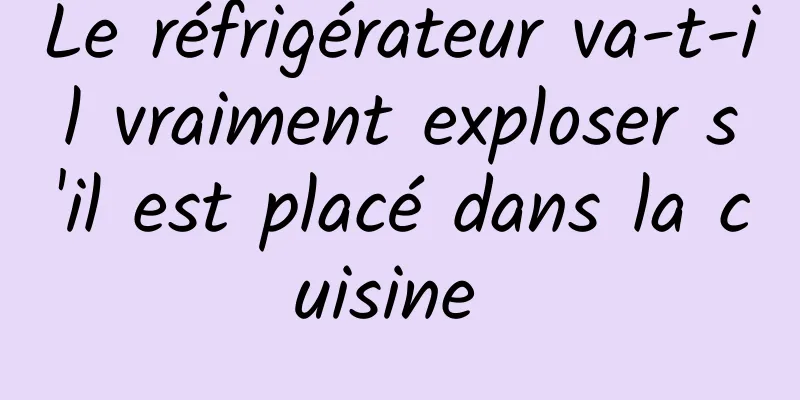 Le réfrigérateur va-t-il vraiment exploser s'il est placé dans la cuisine 