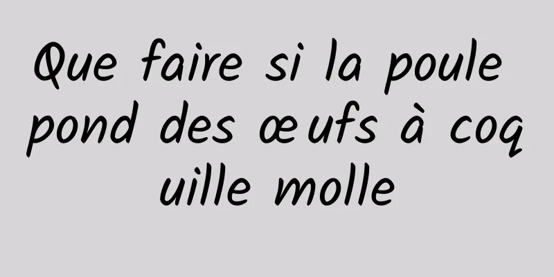 Que faire si la poule pond des œufs à coquille molle