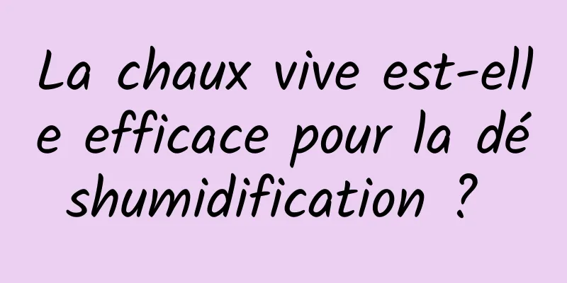 La chaux vive est-elle efficace pour la déshumidification ? 