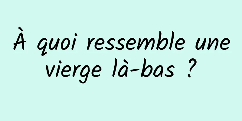 À quoi ressemble une vierge là-bas ? 