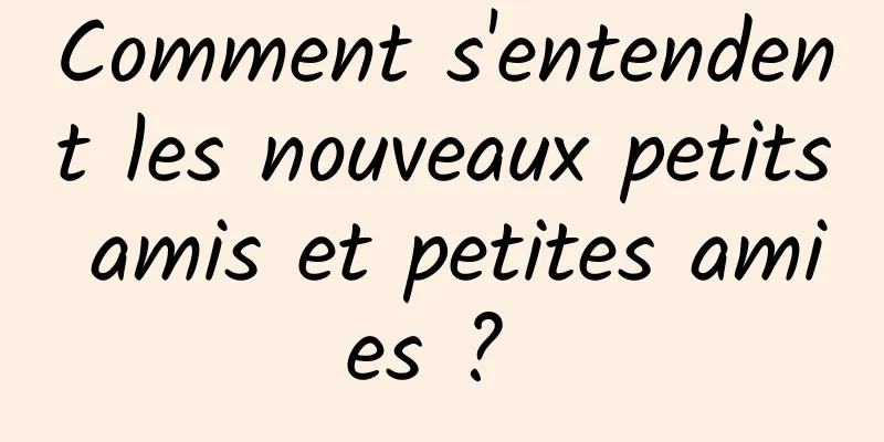 Comment s'entendent les nouveaux petits amis et petites amies ? 