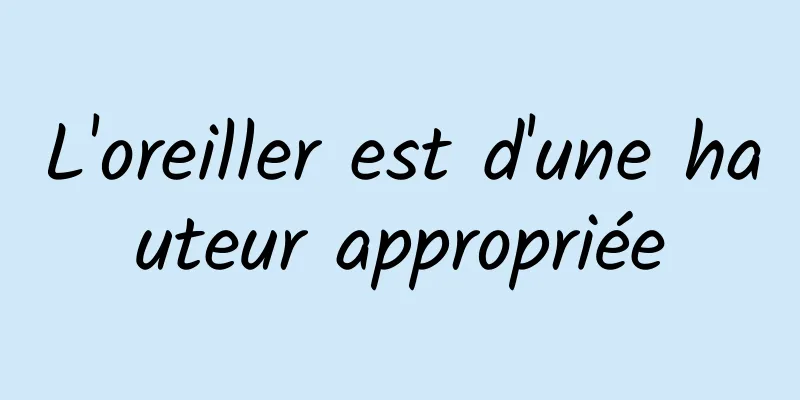 L'oreiller est d'une hauteur appropriée