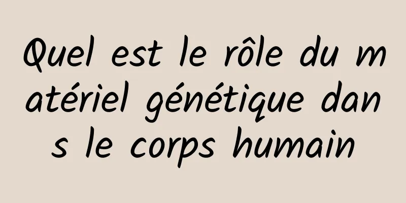 Quel est le rôle du matériel génétique dans le corps humain